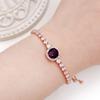 Oneress Purple Cubic Zirconia Tennis Bracelet Exquisite Dance Costumes and Accessories Wedding Bracelet YA4536 (Rose Gold-Purple) view 2