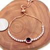 Oneress Purple Cubic Zirconia Tennis Bracelet Exquisite Dance Costumes and Accessories Wedding Bracelet YA4536 (Rose Gold-Purple) view 3