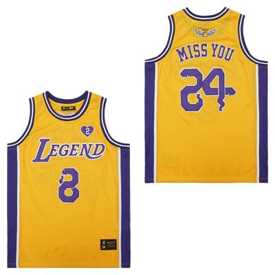 24 Mens Legend Sport Shirt,Miss You Snakeskin Hip Hop Basketball Jersey Yellow L