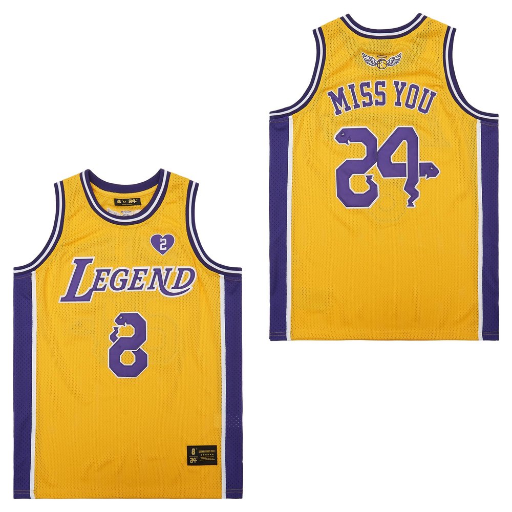 24 Mens Legend Sport Shirt,Miss You Snakeskin Hip Hop Basketball Jersey Yellow L