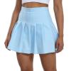 Tivifox Girls Pleated Skirt Tennis Golf Skorts High Waist Mini Skirts School Uniform Sky Blue Athletic Skirt with Shorts 8 view 1