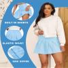 Tivifox Girls Pleated Skirt Tennis Golf Skorts High Waist Mini Skirts School Uniform Sky Blue Athletic Skirt with Shorts 8 view 2