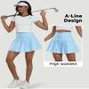 Tivifox Girls Pleated Skirt Tennis Golf Skorts High Waist Mini Skirts School Uniform Sky Blue Athletic Skirt with Shorts 8 view 3
