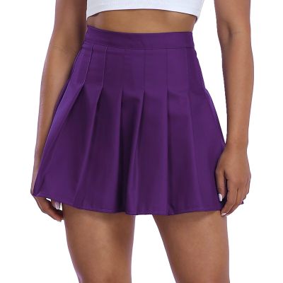 Pleated Skirts for Toddler Girls A-Line Purple Skirt with Shorts Tennis Skorts Cheer Dress School Uniform Size 10