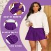 Pleated Skirts for Toddler Girls A-Line Purple Skirt with Shorts Tennis Skorts Cheer Dress School Uniform Size 10 view 2