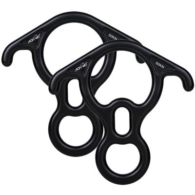 50KN Rescue Figure, 8 Descender Large Bent-Ear Belaying and Rappelling Gear Belay Device Climbing for Rock Climbing Peak Rescue 7075 Aluminum Alloy