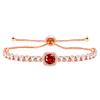 Oneress Exquisite Red CZ Tennis Bracelet for Women, Best Friends Bracelets Special Occasions Bridal Bracelet YA4536 (Rose Gold-Red) view 1