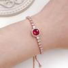 Oneress Exquisite Red CZ Tennis Bracelet for Women, Best Friends Bracelets Special Occasions Bridal Bracelet YA4536 (Rose Gold-Red) view 2