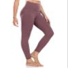 Colorfulkoala Women's High Waisted Tummy Control Workout Leggings 7/8 Length Ultra Soft Yoga Pants 25" (L, Dusty Red) view 1