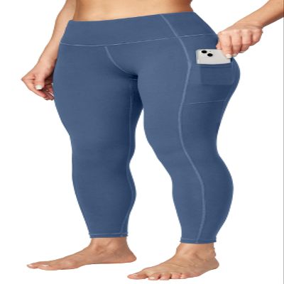 Ewedoos Women's Yoga Pants with Pockets Compression Leggings for Women Tummy Control Workout Leggings for Women Grey Blue