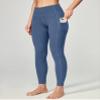 Ewedoos Women's Yoga Pants with Pockets Compression Leggings for Women Tummy Control Workout Leggings for Women Grey Blue view 2