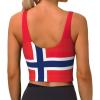 YQxwJL Norwegian Flag Print Womens Sports Strappy Sports Bra,U Back Bra, Workout Yoga Gym Tops Seamless Bra view 2