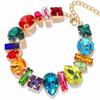 ACEDRE Colorful Crystal Choker Necklace Gold Sparkly Diamond Chokers Rhinestone Rave Prom Neck Chain for Women view 1