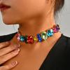 ACEDRE Colorful Crystal Choker Necklace Gold Sparkly Diamond Chokers Rhinestone Rave Prom Neck Chain for Women view 2
