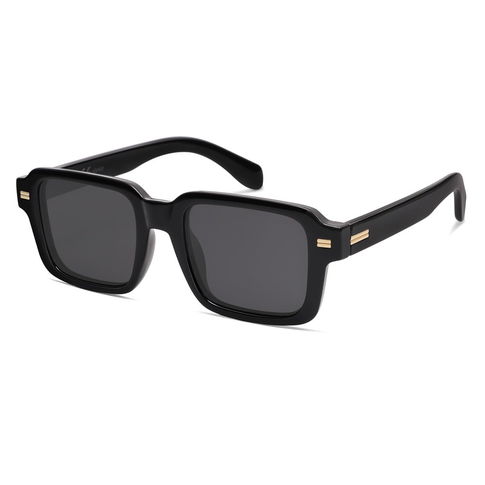 SOJOS Trendy Square Polarized Sunglasses for Men Women, 70s 80s Retro Vintage Rectangle Shades SJ2345