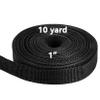 10 Yard Strap Webbing - Lawn Chair Webbing 1 Inch Replacement Kit Strapping Camping Gear Tool Black Belt for Climbing Outdoors Indoors DIY Crafting Hair Webbing Straps for Bags Replacement view 1