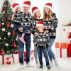 Xaatren Ugly Christmas Matching Family Sweater Xmas Knit Outfit with Hat Pullover Sweaters Classic Traditional Holiday Jumper(Men,Small,Black Snowflake) view 2