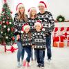 Xaatren Ugly Christmas Matching Family Sweater Xmas Knit Outfit with Hat Pullover Sweaters Classic Traditional Holiday Jumper(Men,Small,Black Snowflake) view 3