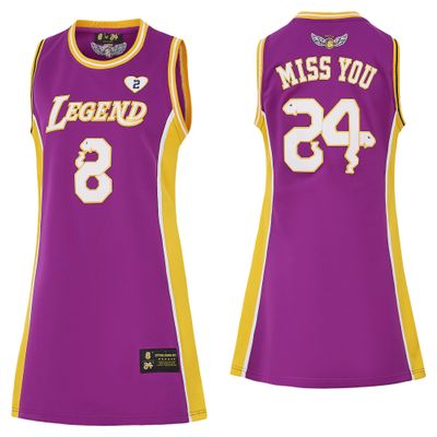 24 Womens Legend Basketball Shirt,Miss You Snakeskin Hip Hop Sport Sleeveless Dress Purple Size XS