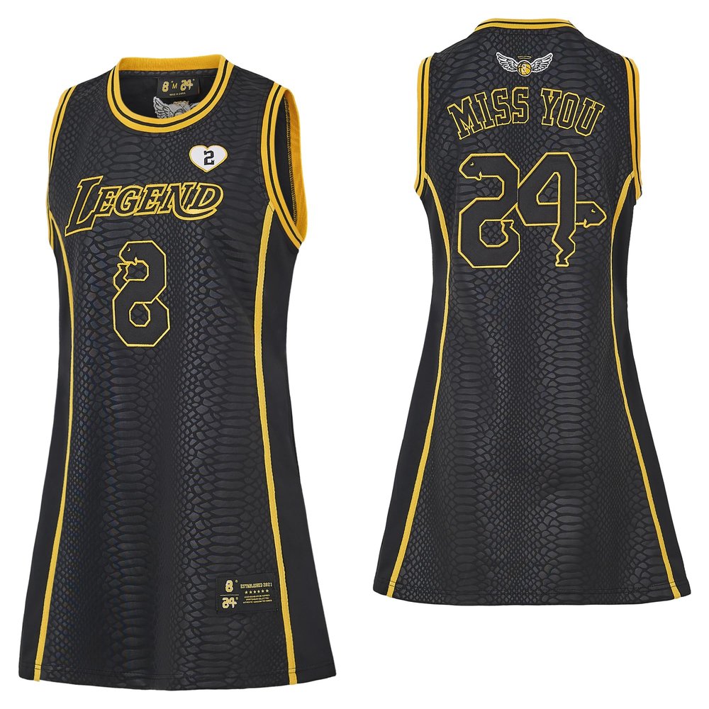 24 Womens Legend Basketball Shirt,Miss You Snakeskin Hip Hop Sport Sleeveless Dress Black Size M