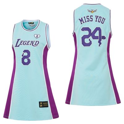24 Womens Legend Basketball Shirt,Miss You Snakeskin Hip Hop Sport Sleeveless Dress Blue Size M