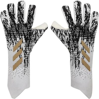 HISTARSTORE5 Soccer Goalkeeper Gloves Goalie Training Gloves Strong Grip Anti-Slip and Breathable for Adults and Children (White Golden,7)