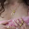 CASOLVX 18k Gold Plated Horseshoe Necklace Lucky Horseshoes Necklaces Delicate Gold Necklace Small Horseshoe Necklace Ladies Jewelry (Gold) view 4