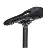 Bicycle Saddle Carbon Fiber Pattern Bicycle Saddle Hollow Breathable Comfortable Mountain Road Bike Cycling Fit for Seat Parts Bicycle Accessorie (Carbon Saddle Black) view 2