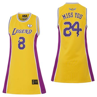24 Womens Legend Basketball Shirt,Miss You Snakeskin Hip Hop Sport Sleeveless Dress Yellow Size S