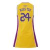24 Womens Legend Basketball Shirt,Miss You Snakeskin Hip Hop Sport Sleeveless Dress Yellow Size S view 3