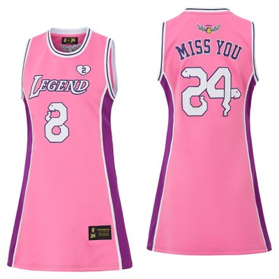 24 Womens Legend Basketball Shirt,Miss You Snakeskin Hip Hop Sport Sleeveless Dress Pink Size M