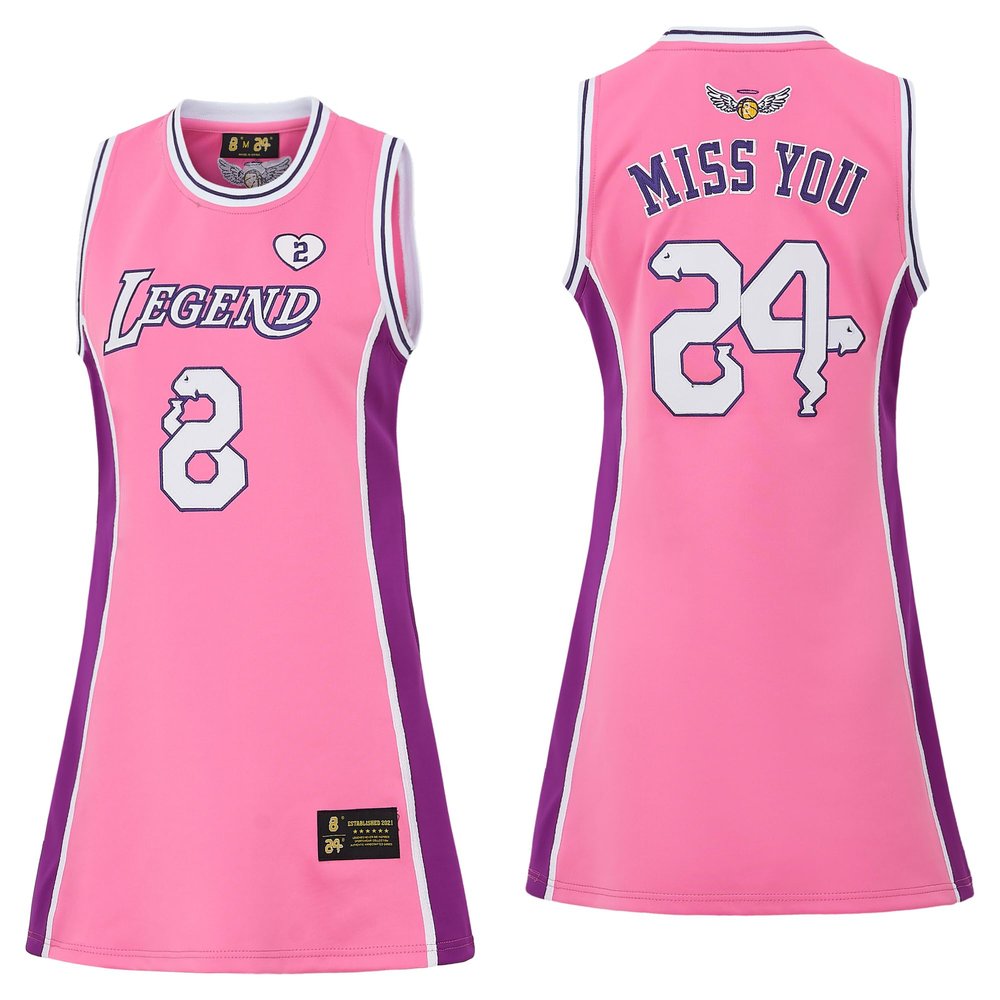 24 Womens Legend Basketball Shirt,Miss You Snakeskin Hip Hop Sport Sleeveless Dress Pink Size M