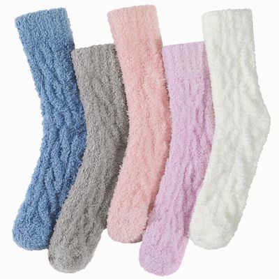 Avisky Fuzzy Socks for Women - 5 Pairs Winter Warm Soft Cozy Fluffy Slipper