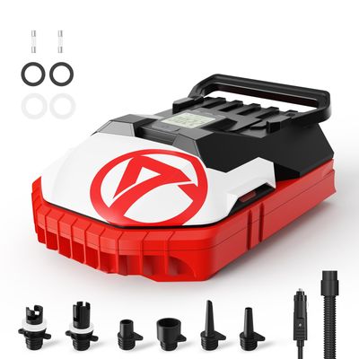 GICLE Paddle Board Pump with 12V DC Car Connector, 22PSI High Pressure Electric SUP Pump for Inflatables, Inflator and Deflator for Portable Boat, Kayak Accessories for Water Sports