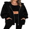 StunShow Womens Hoodies Black Zip Up Hoodie Women Y2k Oversized Casual Sweatshirts for Teen Girls 2024 Fall Jacket With Pocket Black L view 1