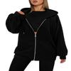 StunShow Womens Hoodies Black Zip Up Hoodie Women Y2k Oversized Casual Sweatshirts for Teen Girls 2024 Fall Jacket With Pocket Black L view 3