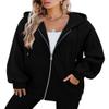 StunShow Womens Hoodies Black Zip Up Hoodie Women Y2k Oversized Casual Sweatshirts for Teen Girls 2024 Fall Jacket With Pocket Black L view 4