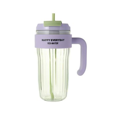 32oz Sports Water Bottle with Straw and Handle, BPA-Free PC Material, Durable and Leak-Proof, Ideal for Men and Women (Pink)