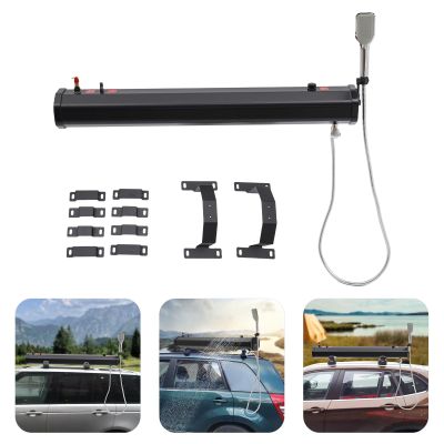 Self-Pressurized Water Tank for Camping Shower, 18L/4.76Gal Off Road Shower Tank Car Mount Camping Shower Portable Vehicle Water Tank Mount Roof Rack Water Storage for Trucks Off Road Vehicles RV SUV