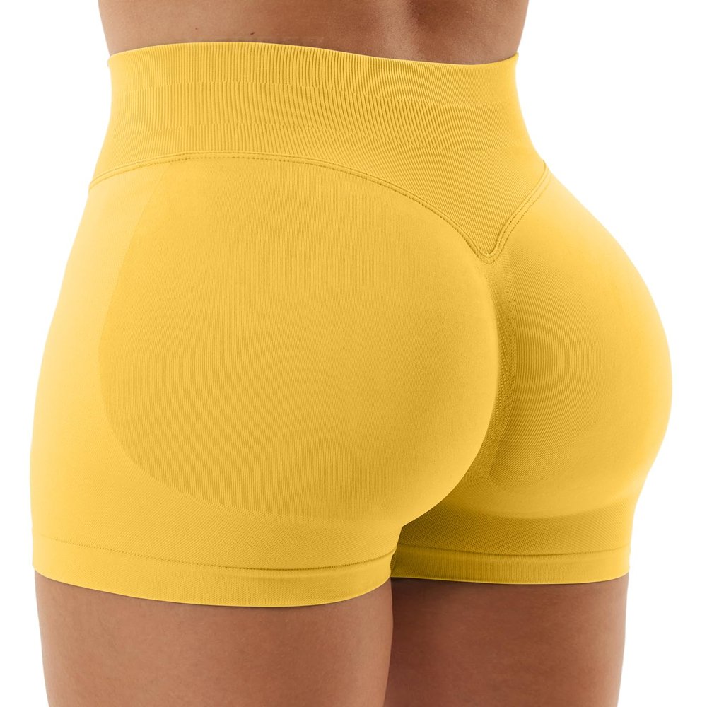 YEOREO Boost Women Workout Gym Impact Shorts Yellow