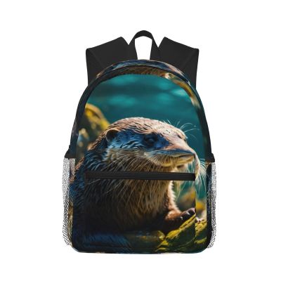 WURTON Animal Cute Brown Otters Print Backpacks Casual Work,Travel,Outdoor Activities Fashionable Bag Unisex Daypacks