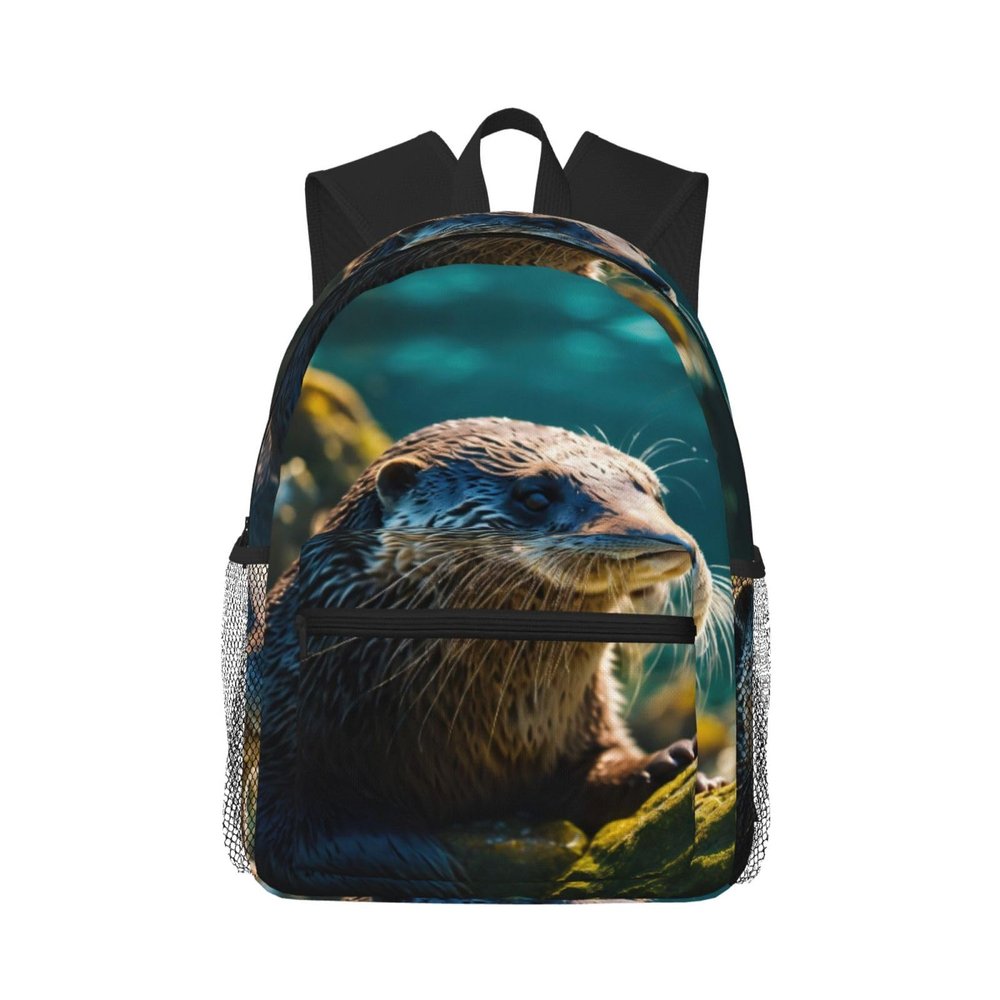WURTON Animal Cute Brown Otters Print Backpacks Casual Work,Travel,Outdoor Activities Fashionable Bag Unisex Daypacks