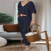 Linen Set for Women Two Piece Outfits for Women Dressy Casual Palazzo Pants Sets for Women view 3