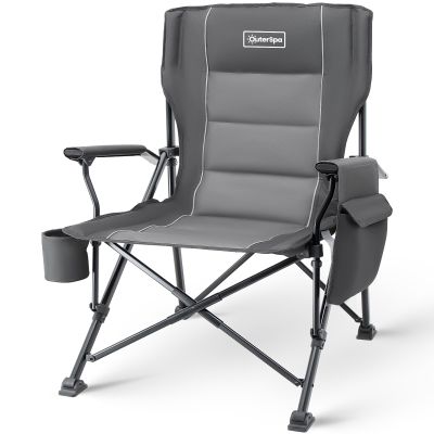 OuterSpa Oversized Folding Camping Chairs for Adults Heavy Duty, Support 500lbs Big and Tall High Back Camping Chairs for Heavy People Padded Lawn Chairs Camp Chairs for Patio,Beach,Camp,Lawn,Outdoor