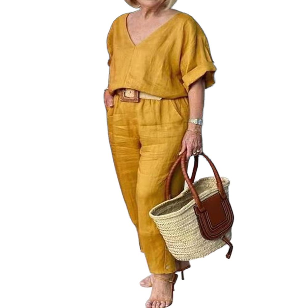 Two Piece Sets for Women Casual Linen Outfits Sets for Women Palazzo Pant Suits for Women Dressy