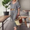 Palazzo Pant Sets 2 Piece Sets for Women Linen Pant Suits Dressy Casual Outfits view 3