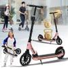 GLDDFDG Scooters for Boys and Girls 6 Years, 200MM Solid Tires Big Wheels for Kids Foldable and Height Adjustable, Scooter for Adults, with Double Braking System, Kick Scooter for Kids Ages 6+,Pink view 1