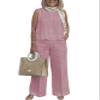 Two Piece Sets for Women Casual Linen Outfits Sets for Women Palazzo Pant Suits for Women Dressy view 1