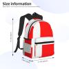 WURTON Denmark Danish Flag Print Backpacks Casual Work,Travel,Outdoor Activities Fashionable Bag Unisex Daypacks, Black view 4