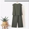 Linen Set for Women Two Piece Outfits for Women Dressy Casual Palazzo Pants Sets for Women view 4